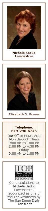 san diego's divorce lawyers michele sacks lowenstein elizabeth m. brown